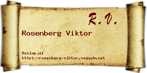 Rosenberg Viktor névjegykártya